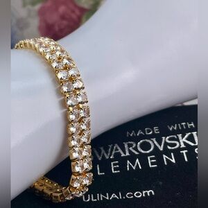 Clearance‼️10ct Swarovski Double MATRIX BRACELET. 18 over silver.
